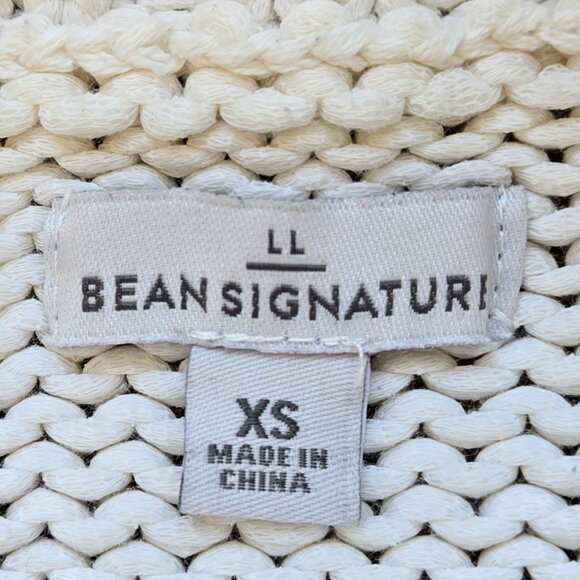 NWOT L.L. Bean Signature Striped Chunky Knit Fisherman's Sweater XS - Picture 3 of 6